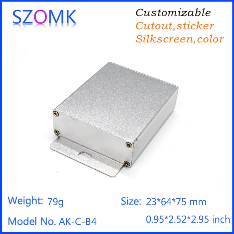 

10 Pcs 23*64*75mm szomk aluminum extruded enclosure junction box electronic diy aluminum project box wall mount pcb box