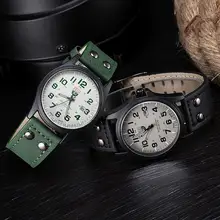 HOT Relogio Masculino Sport Vintage Classic Men s Waterproof Date Leather Strap Quartz Army Watch Horloge