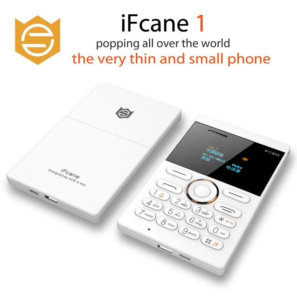 20 шт./лот iFcane E1 мини Студенческая версия ультра тонкая мини Кредитная карта мобильный телефон FM радио Bluetooth низкий уровень радиации - Цвет: Белый