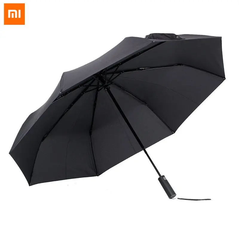 Baratos Xiaomi Original Mijia plegable automático sol lluvia paraguas Parasol aluminio a prueba de viento impermeable UV 50 + Parasol hombre mujer
