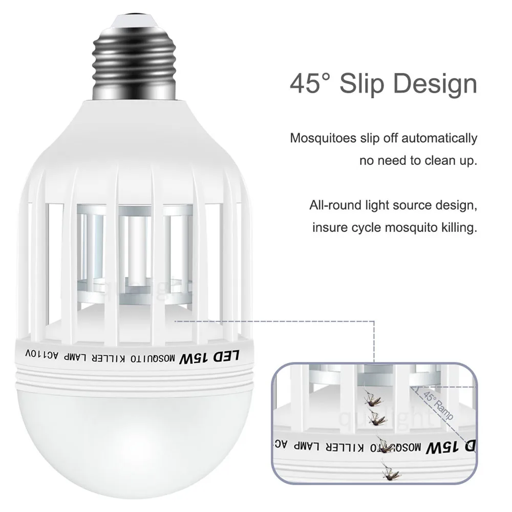2pcs 15W LED Mosquito Killer Lamp Light photocatalyst Mosquito Killer Birdcage Anti-Mosquito Electric Insect Killer 110v/220v