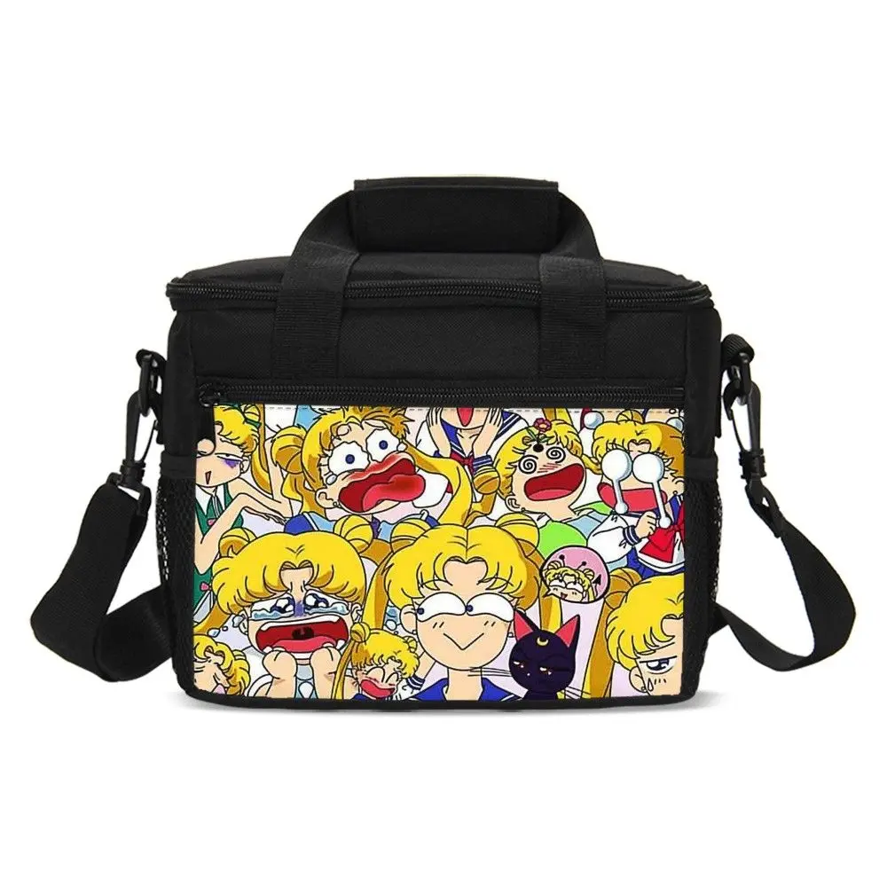

Kawaii Sailor Moon Anime Cooler Bags For Kids Women Picnic Wine Case Totes Food Carry Box Thermal Lunch Totes Insulate