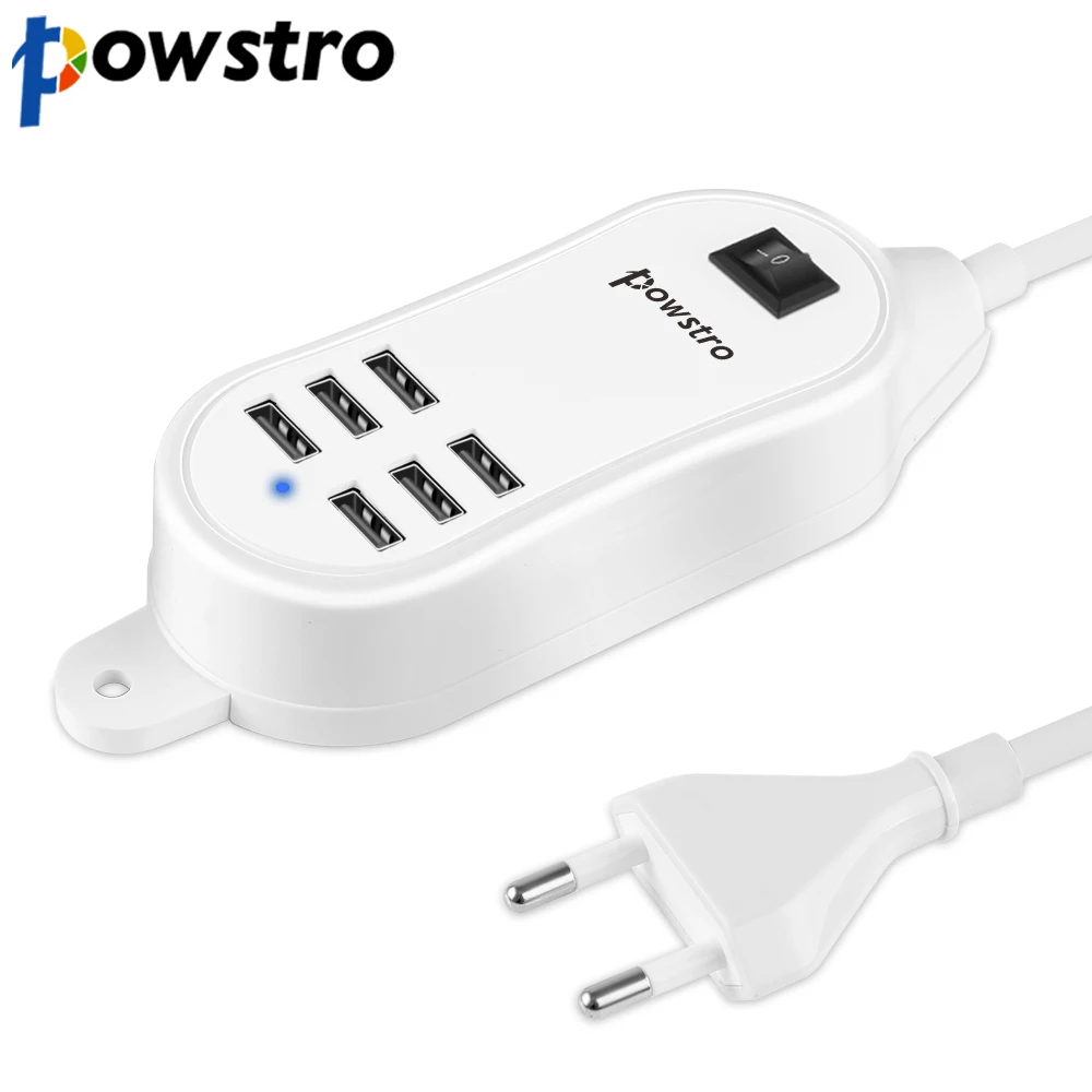 

HUB 25W 5A Desktop EU/US Plug 6 USB Ports Charger Wall Socket Slots Charging Extension Socket Power Adapter for Phone Tablet