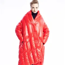 Мода г. зимняя куртка Для женщин Подпушка Куртки Стенд воротник плащ средней длины Для женщин пуховик Сгущает Свободные пальто Верхняя одежда