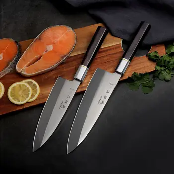 

Fish Piercing Stainless Steel Chef's Knife sashimi japanese chef cleaver sushi fruit knife handmade