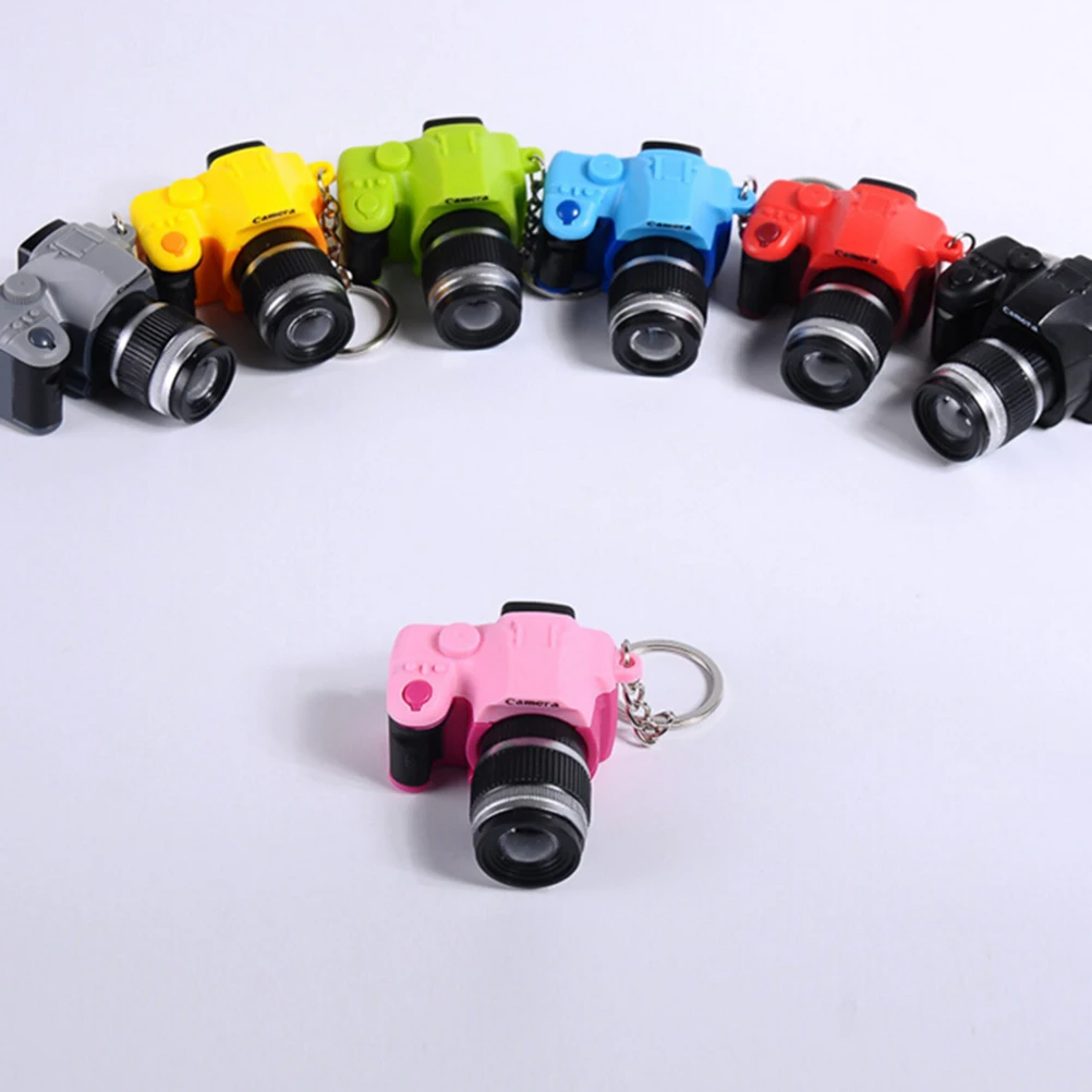 Горячая Распродажа Новая камера автомобильный брелок для ключей Детская цифровая зеркальная камера игрушка светодиодный светящийся звук светящийся кулон сумка для ключей аксессуары