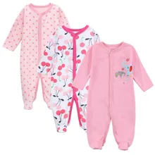 

3pcs/lot 2017 Spring Baby Rompers Newborn Baby Boys Girls Clothes Infant Girls Boys Jumpsuit Little Kids Cotton Soft Overall