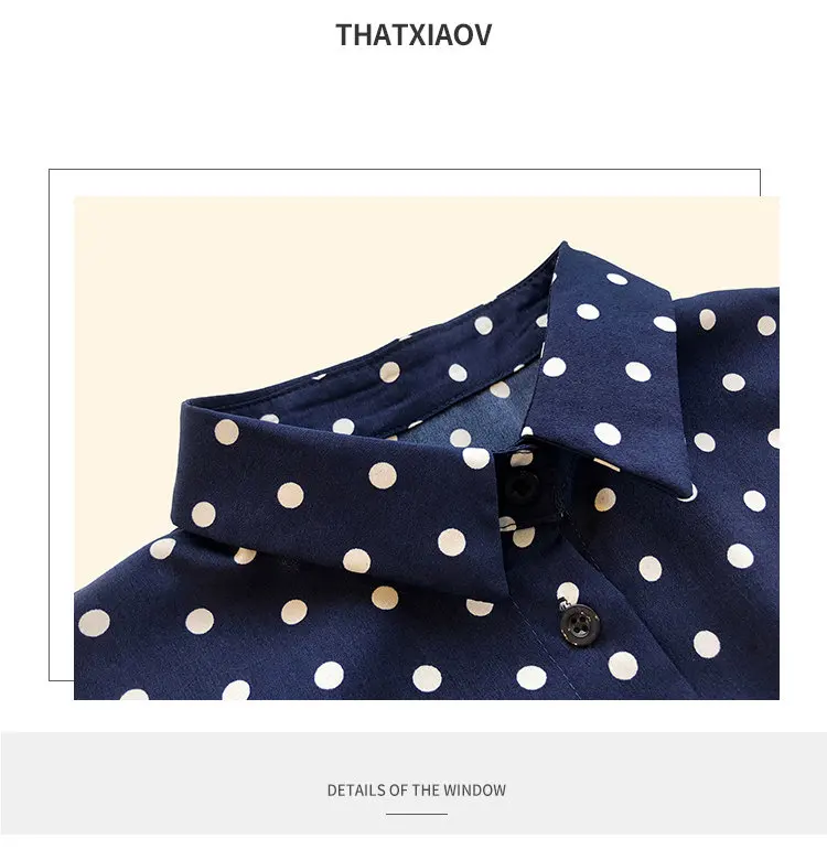 M-4XL Plus Size Tops Women Blouses Casual Polt Dot Shirts Femme Bow Long Sleeve Chiffon Blouse 2019 Autumn Blusas Mujer Camisa (12)