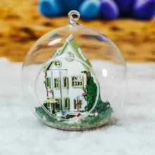 Элегантный DIY кукольный домик Миниатюрный с мебели стеклянный шар пеньковая веревка орнамент ручной работы Каса игрушки подарок для детей G011# D