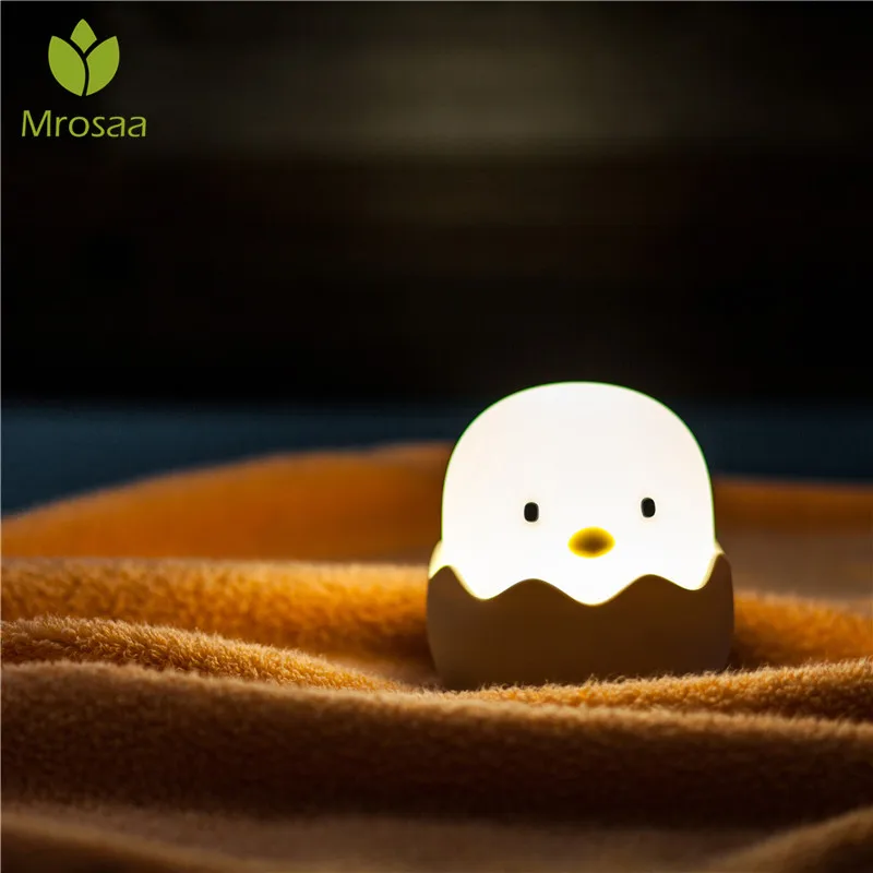 Mrosaa Silicone Smart Chicken Egg Touch Sensor LED Night Light Child