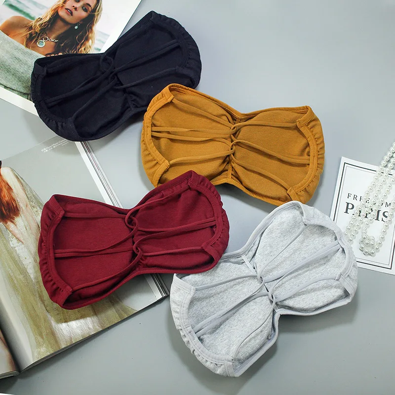 

Fashion strapless crop top off the shoulder tops strapless shirt wrap top sweetown women strapless tops For Women