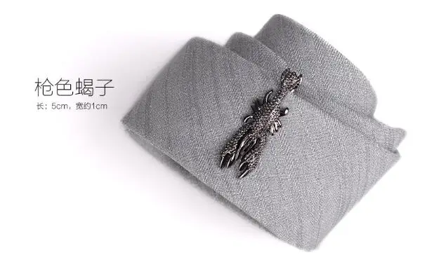 10 шт./лот Медь Серебро/Gunblack Скорпион зажим для галстука дьявольские крылья Зажимы для галстука крыло демона галстук булавки баров Мужские украшения Wholeasale