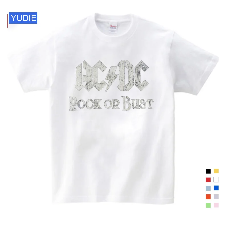 

Boy&Girl Print AC DC Band Rock T-shirt O-Neck Short T Shirt Acdc Graphic Heavy Metal Tops Tee Kids Baby T Shirt Fashion Novelty