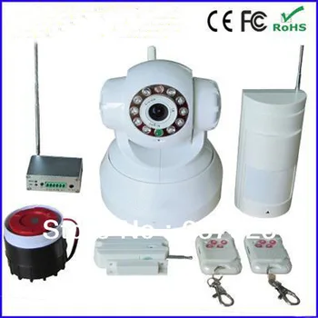 

New! ip camera wireless smart home security system with door contact detector infrared detector wifi ip camera security alarm