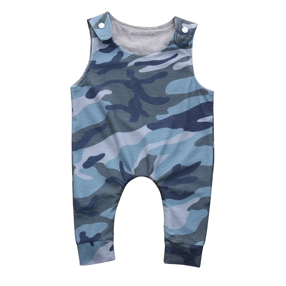 0 24M Newborn Baby Boy Girls Romper Summer Sleeveless Camouflage Infant