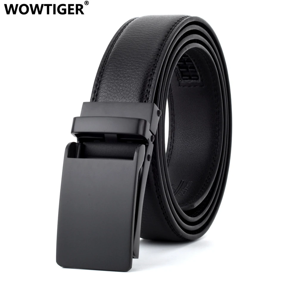 

WOWTIGER men's belt Designer Luxury Cowhide leather 3.0cm waist strap male automatic buckle belts for men ceinture homme