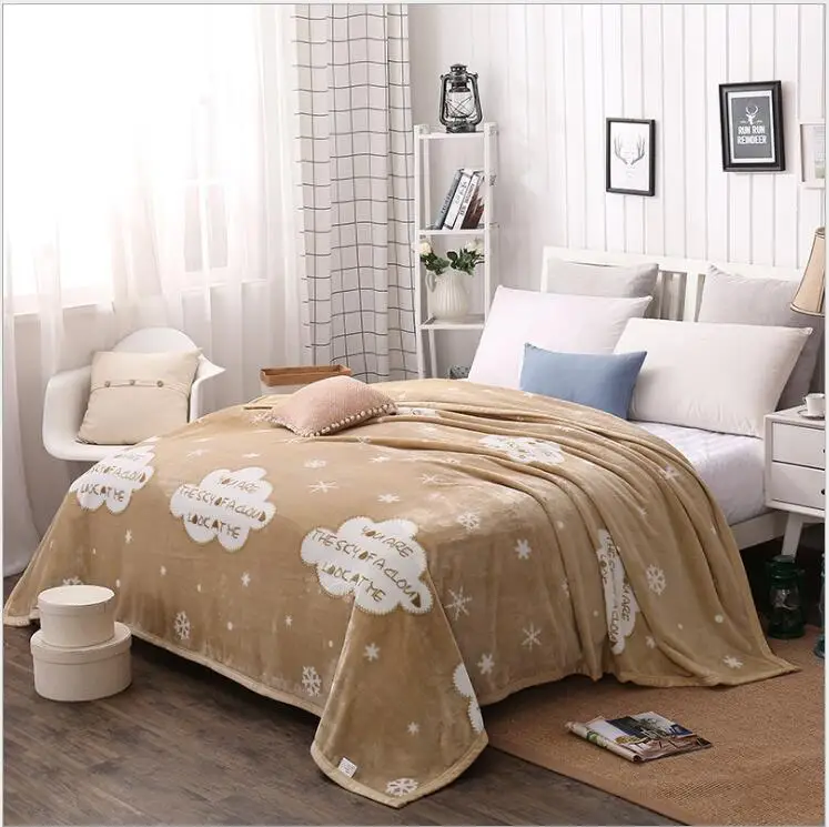 Buy Floral Coral Fleece Blanket Soft Throw Plaid