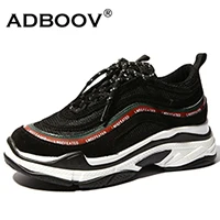 ADBOOV/; модные высокие кроссовки; женская дышащая обувь на платформе с вязаным верхом; tenis feminino; повседневная женская обувь; Цвет черный, красный