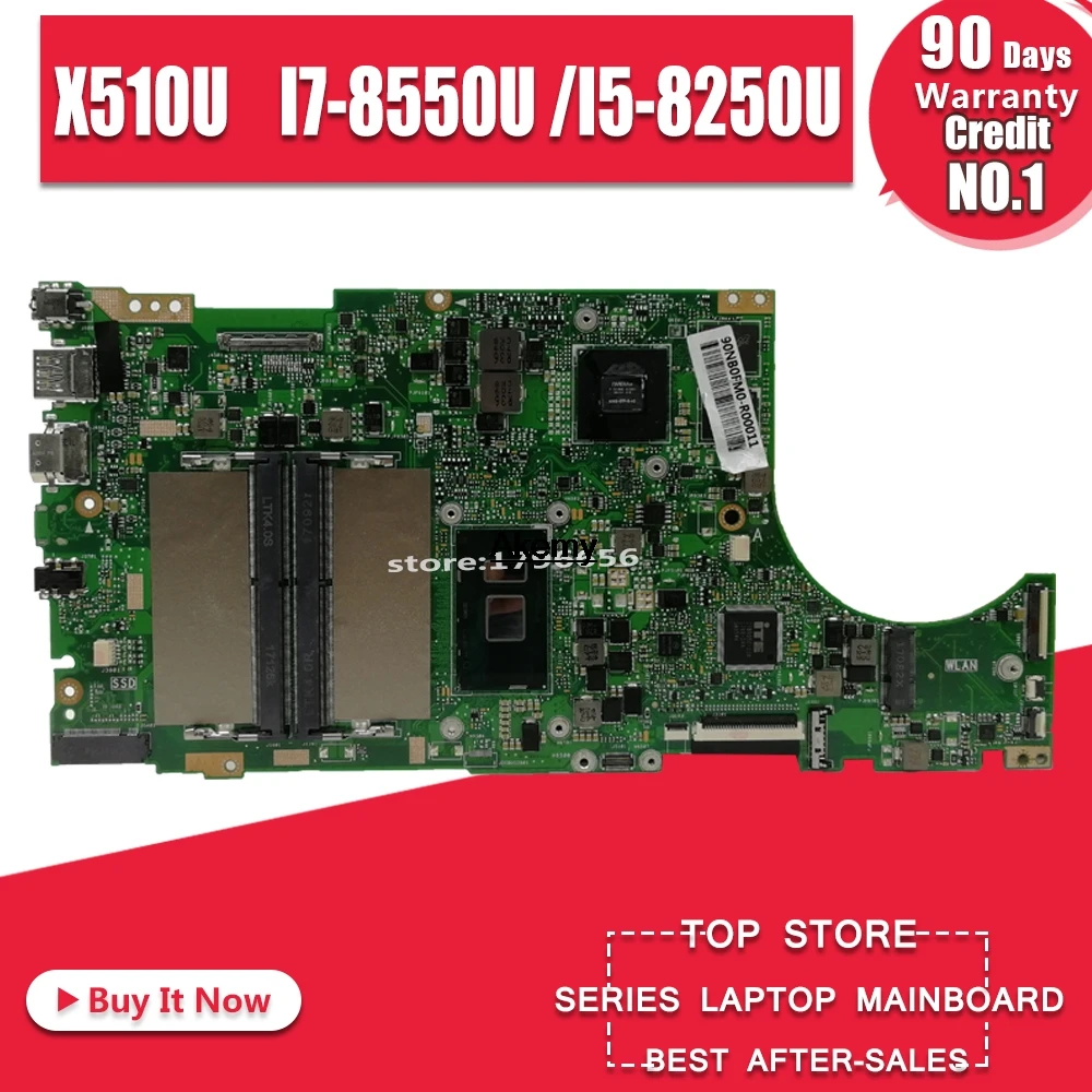 

laptop Motherboard For ASUS X510URR X510UR X510UAR X510UA X510U Mainboard I7-8550U /I5-8250U (V2G) exchange!!!