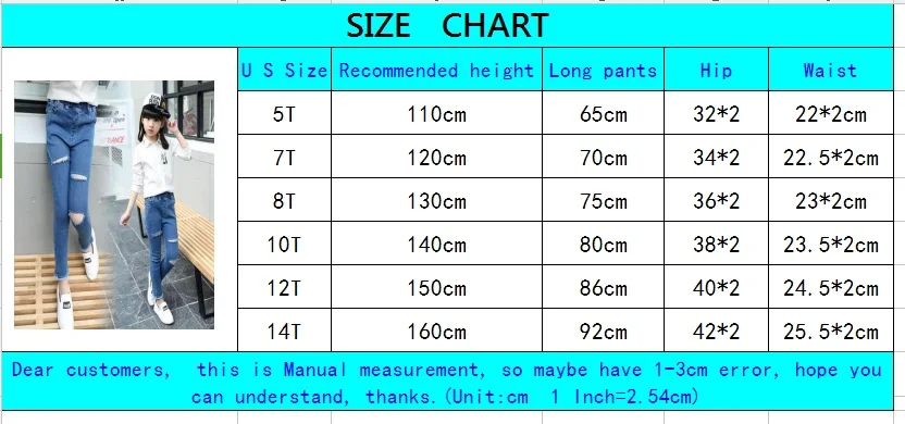 Детская одежда, весна, эластичные длинные брюки для девочек, модные осенние рваные джинсы для девочек
