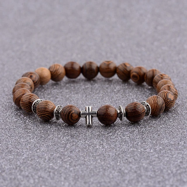 Bracelet Homme Perle Bois