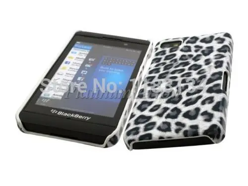 Hard Back Cover Case + Screen Protector for BlackBerry Z10 Leopard Grey |