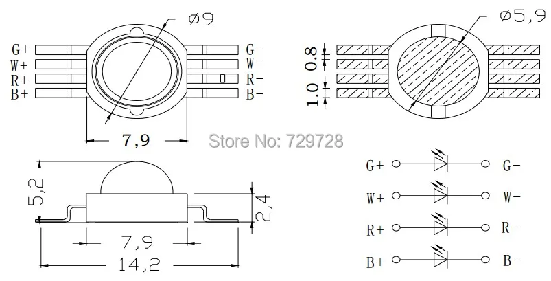 8 Вт 4 в 1 яркий разные цвета RGBW полный цвет фотография|led jewelry display lighting|diode modelled shelves