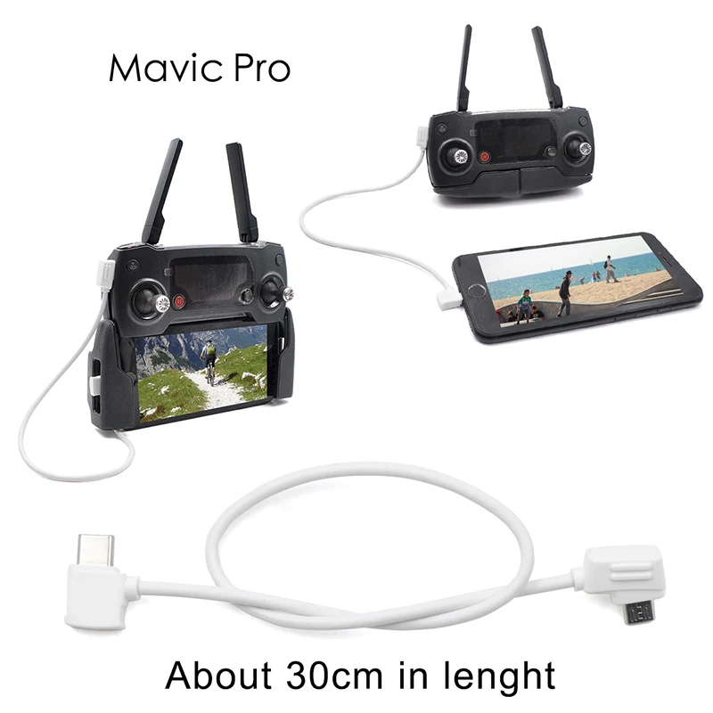 Micro USB для Lightning/Micro usb type-C кабель для передачи данных для DJI SPARK/MAVIC 2 pro ZOOM/MAVIC mini iPhone iPad samsung Tablet IOS