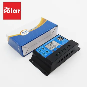 

30 20 10 A 12V 24V LCD Display solar charger PWM solar charge controller USB 5V used for lead acid battery