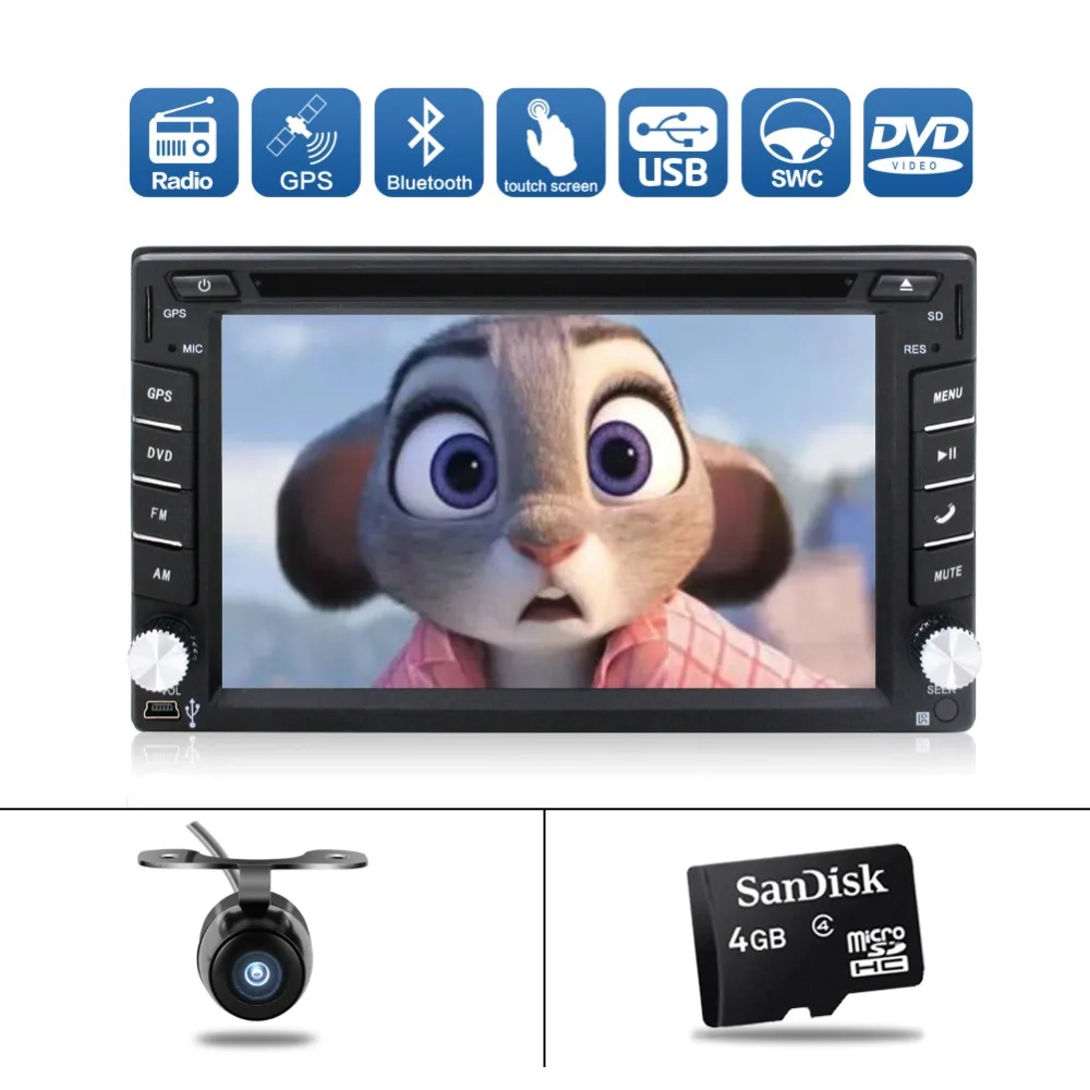 NEW Car Console Car Electronic 2 din Car DVD Player 6.2inch GPS Navigation Universal Car Radio In Dash Bluetooth Video Free Map