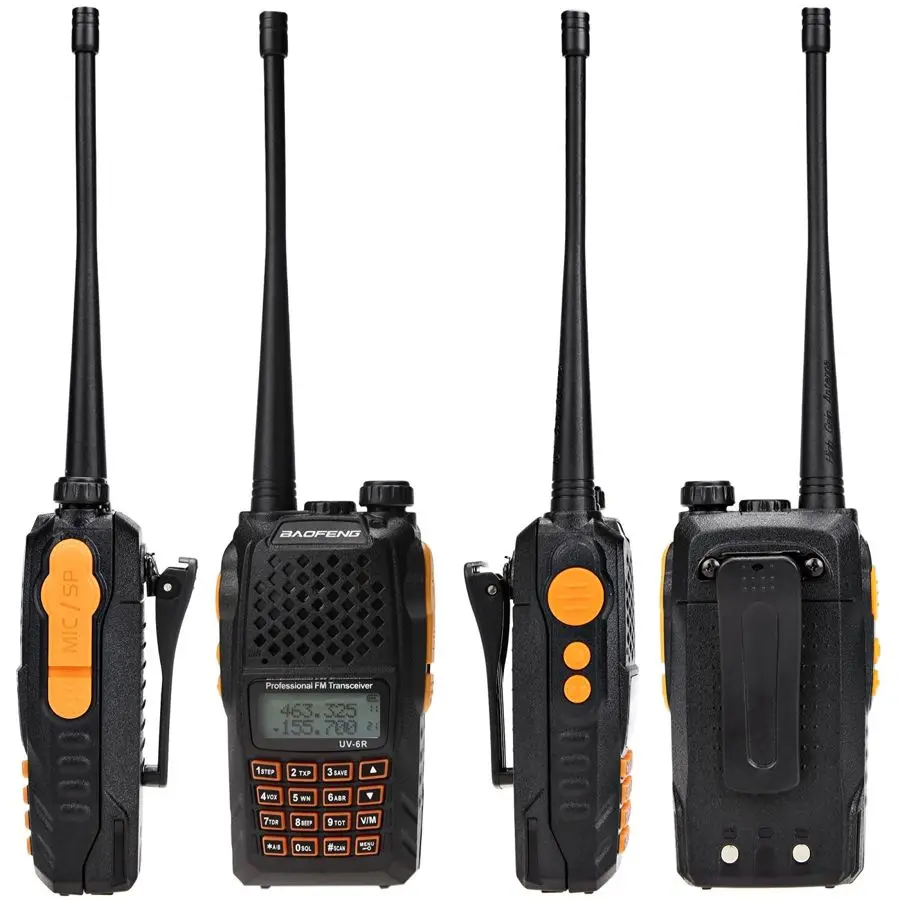 Baofeng UV-6R Ham приемопередатчик VHF/UHF 136-174/400-520MHz Dual-Dand двухстороннее радио 5 Вт мощность передачи VOX Голосовая передача радио