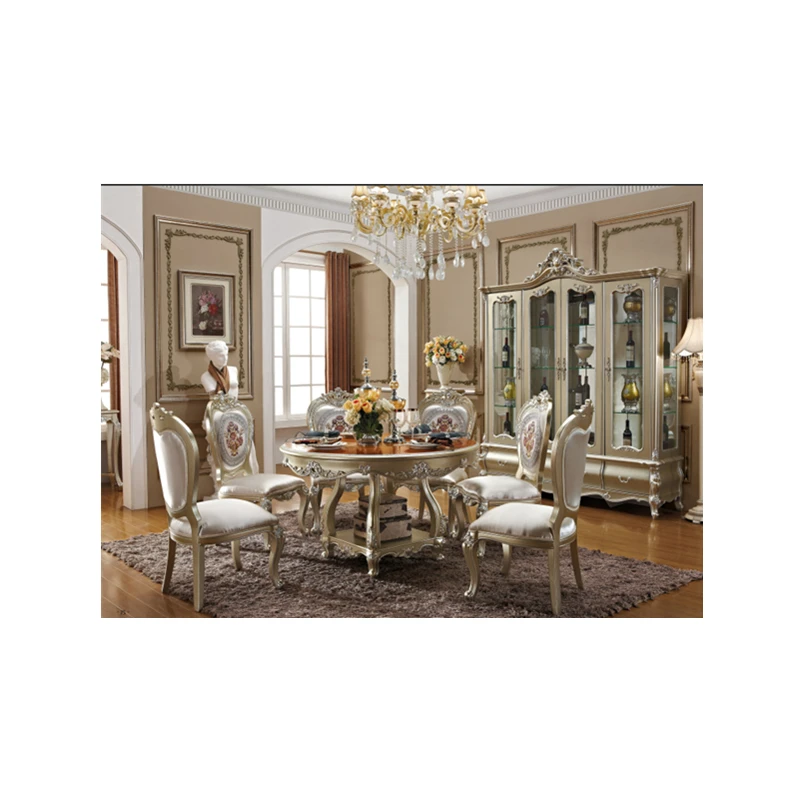 Роскошный французский Викторианский антикварный обеденный стол и стулья для свадьбы