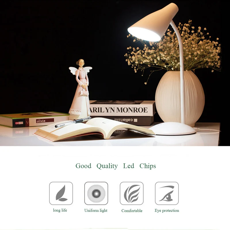 

Led Table Lamp Iron Modern American Adjustable Arm Desk Lamp E27 220V for Bedroom Office Lamp Kids Reading Study Black/White
