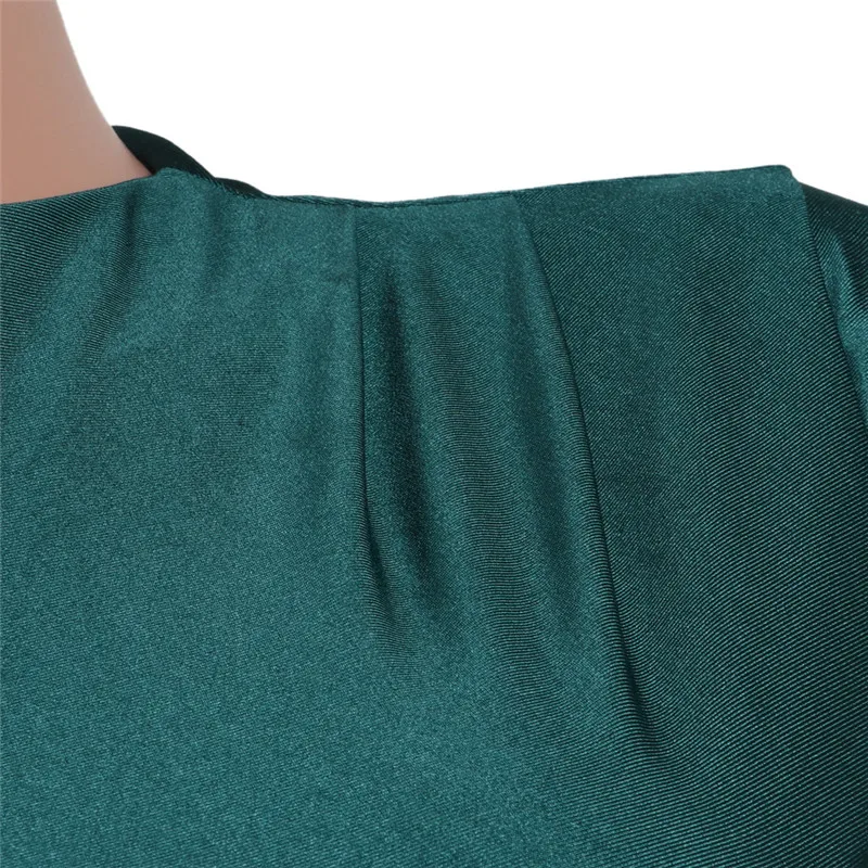 ANJAMANOR Green Long Sleeve Bandage Dress Elegant Sexy Ruched Mini Bodycon Dresses Woman Party Night Clubwear D35-AB64