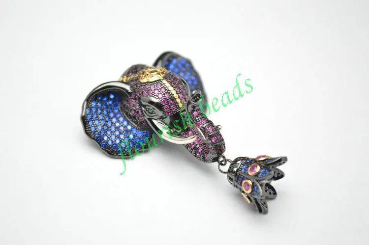 Unique Beautiful Design Paved Real CZ Beads Elephant Necklace Clasps Jewelry Findings Jewelry Findings