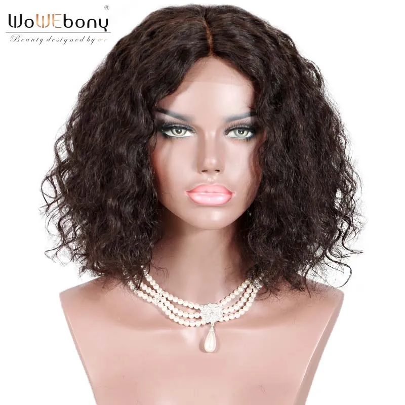 WoWEbony Silk Part Lace Wigs Human Hair Wigs 1.3x4" Middle Parting