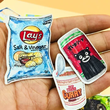 

Letter Stickers DIY Scrapbooking Hand-painted Happy Snacks Food Series Albums journal Labels Happy Planner Decoration Sticker