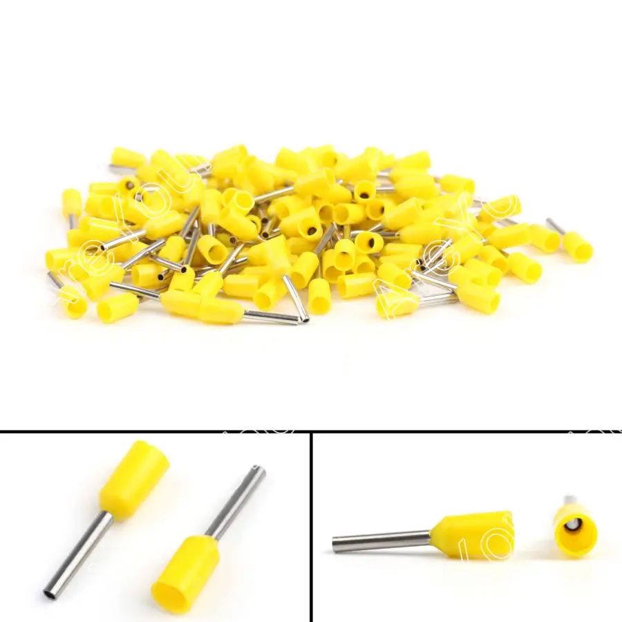 

Areyourshop Cord Terminal E0508 Wire Copper Crimp Cord Terminal 22AWG Yellow nylon 1000PCS Hot Sale Terminal Connector