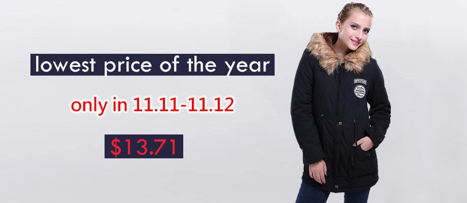 Parka Women Winter Coats Long Cotton Casual Fur Hooded Jackets Ladies Warm Winter Parkas Female Overcoat Women Coat MLD1268 -