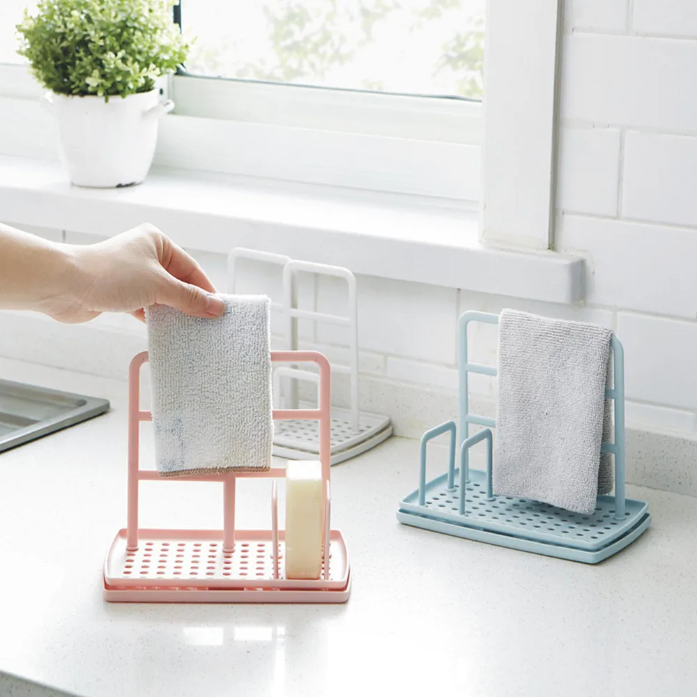 

Dish Cloths Drain Rack Clean Sponge Holder Rag Storage Rack Kitchen Shelf New Arrival Dropshipping