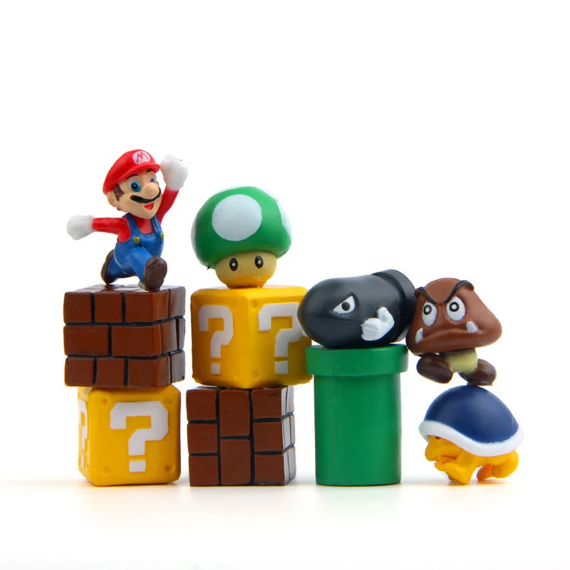 

10 Pcs 3D Cute Super Mario Resin Fridge Magnets for Kids Home Decoration Ornaments Figurines Wall Postbox Toys for Kids