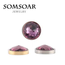 Jóias Somsoar Azar 12mm Extra Pequena Moeda Ímã Intercambiáveis para Cambio Roxo Colar Pulseira para as mulheres jóias 10 pcs