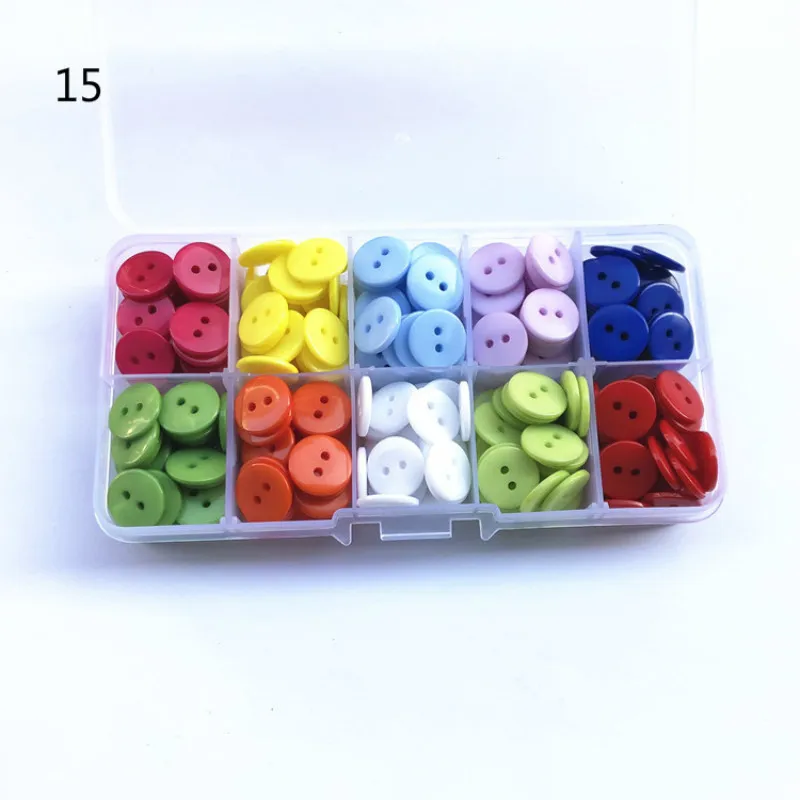 15-300pcs-12.5mm 100-300 шт Случайные Смешанные декоративные пуговицы красочные Швейные деревянные пластиковые пуговицы акрил Скрапбукинг прекрасные 2 или 4 отверстия кнопки - Цвет: 15-300pcs-12.5mm