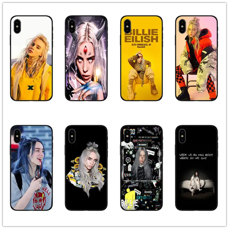 

Billie eilish rainbow blohsh Ocean Eyes black Soft TPU Silicone Cover Phone Cases For iPhone 6 6S 7 8 Plus 5 5S SE X XS XR coque