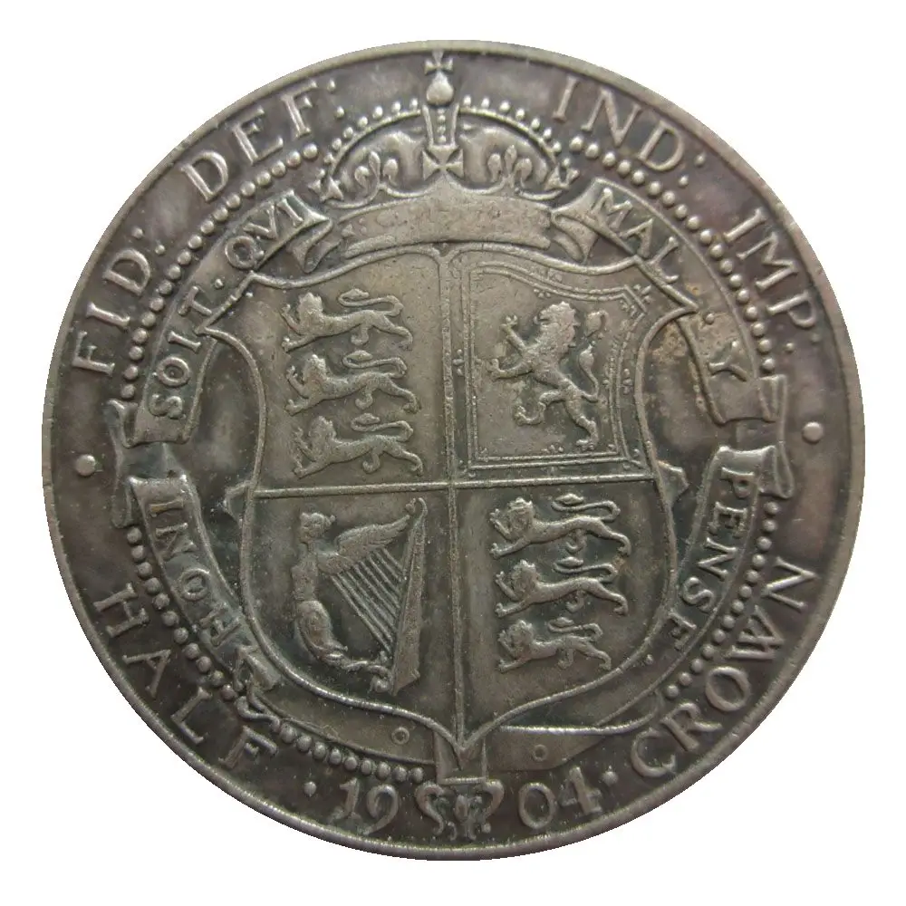 Дата 1903 1904 1909 Великобритания 1/2 Корона-Эдварда VII копия монет - Цвет: 1904