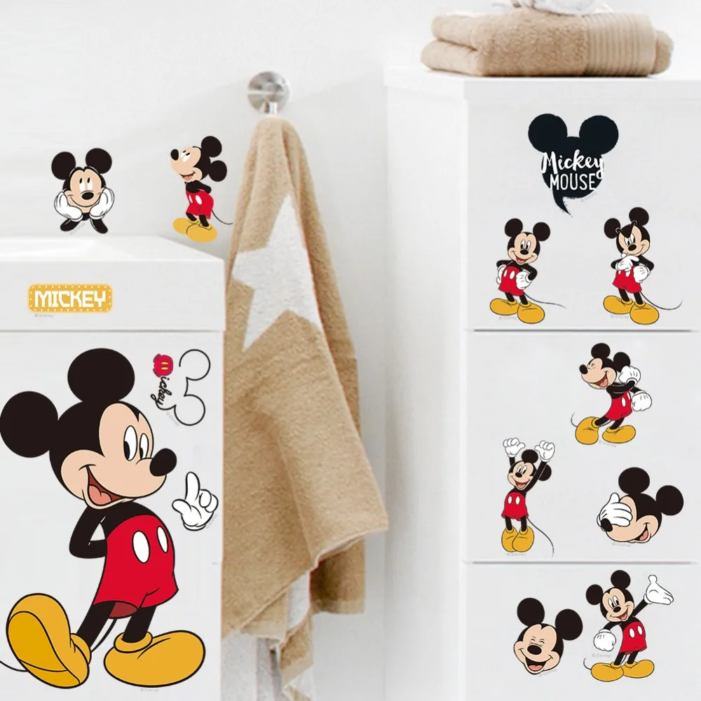 Cute Cartoon Image Mouse Wall Sticker For Bedroom Kids Room DIY Vinyl