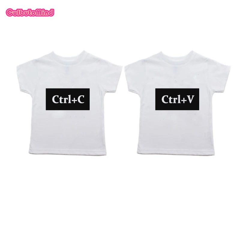 Twin T-shirtsiam она копия двойной комплект с футболкой для маленьких Tee2T3T 4TT-Shirt для девочек и мальчиков, унисекс, комплект-двойка на день рождения брата и сестры