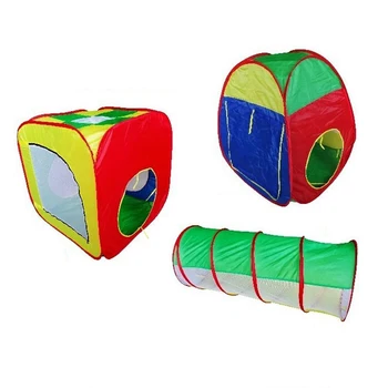 

Cubby-Tube-Teepee 3pc Pop-up Play Tent Children Tunnel Kids Adventure House