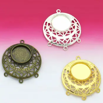 

New Fashion 10pcs Necklace Pendant Setting Cabochon Cameo Base Tray Bezel Blank Fit 12mm Cabochons Jewelry Making Findings