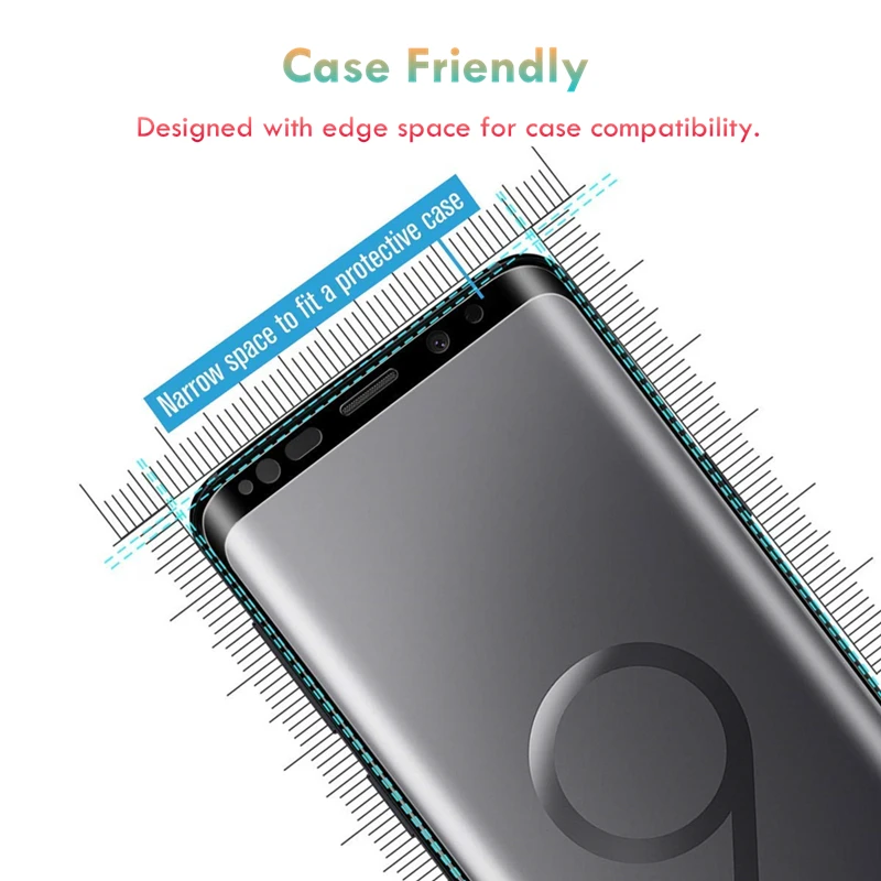OMEVE полная клейкая Защита экрана для Samsung S8 Plus 3D изогнутая пленка из закаленного